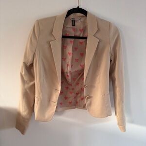 H&M Beige Women's Blazer with Pink Lining